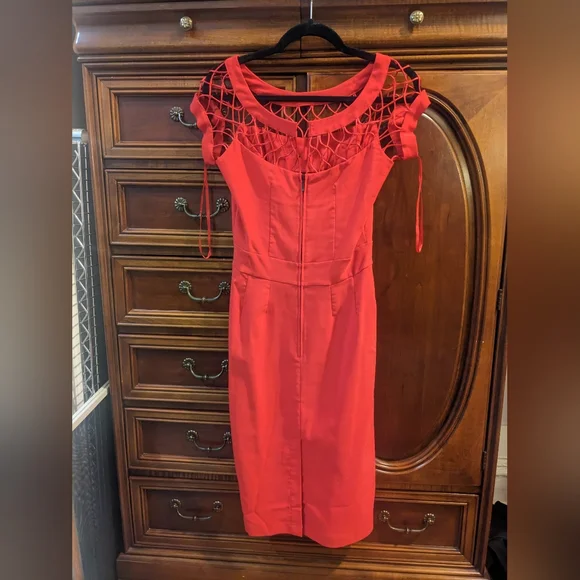 Tatyana Red Vintage-Inspired Dress - Picture 3 of 4